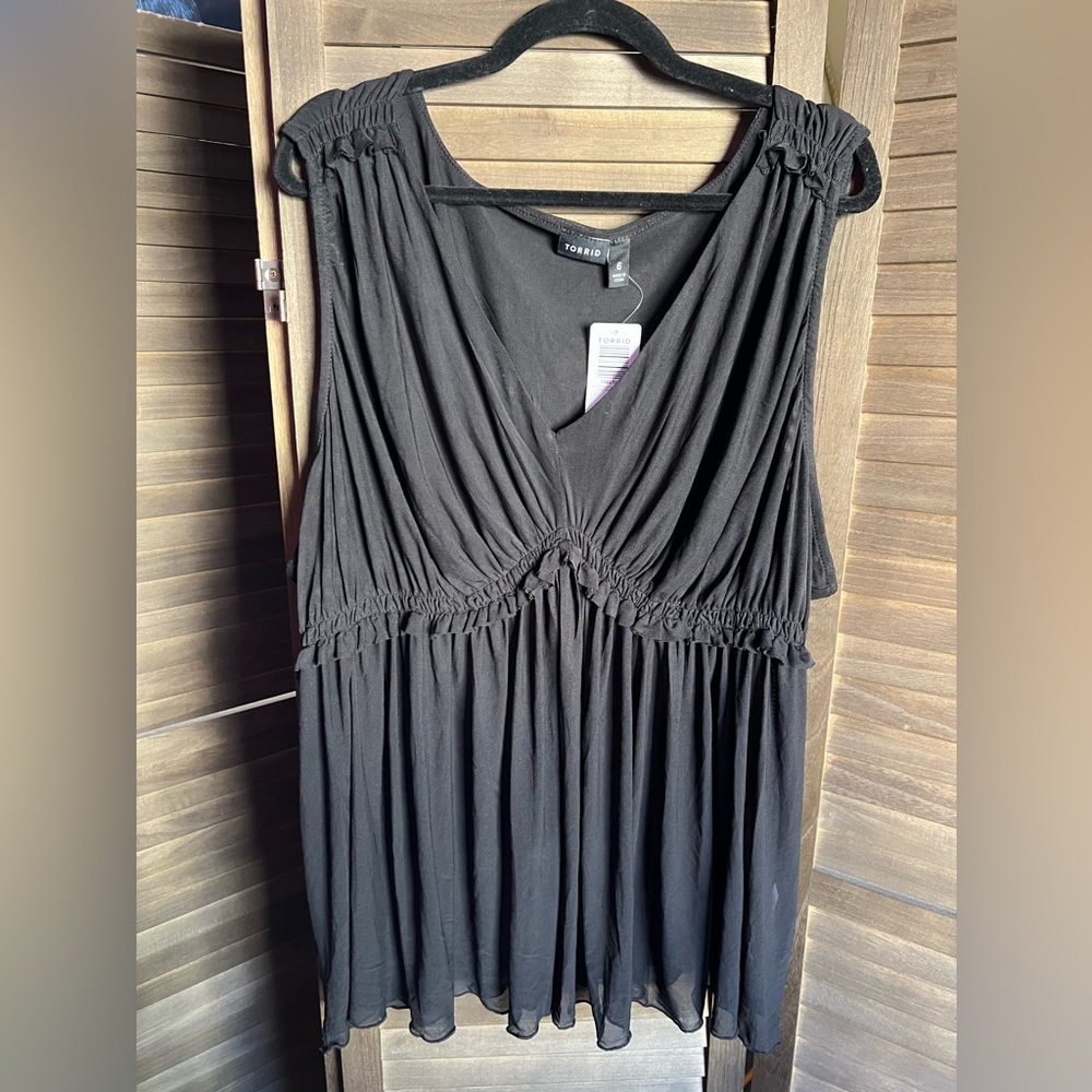 Sheer Torrid babydoll sleeveless top